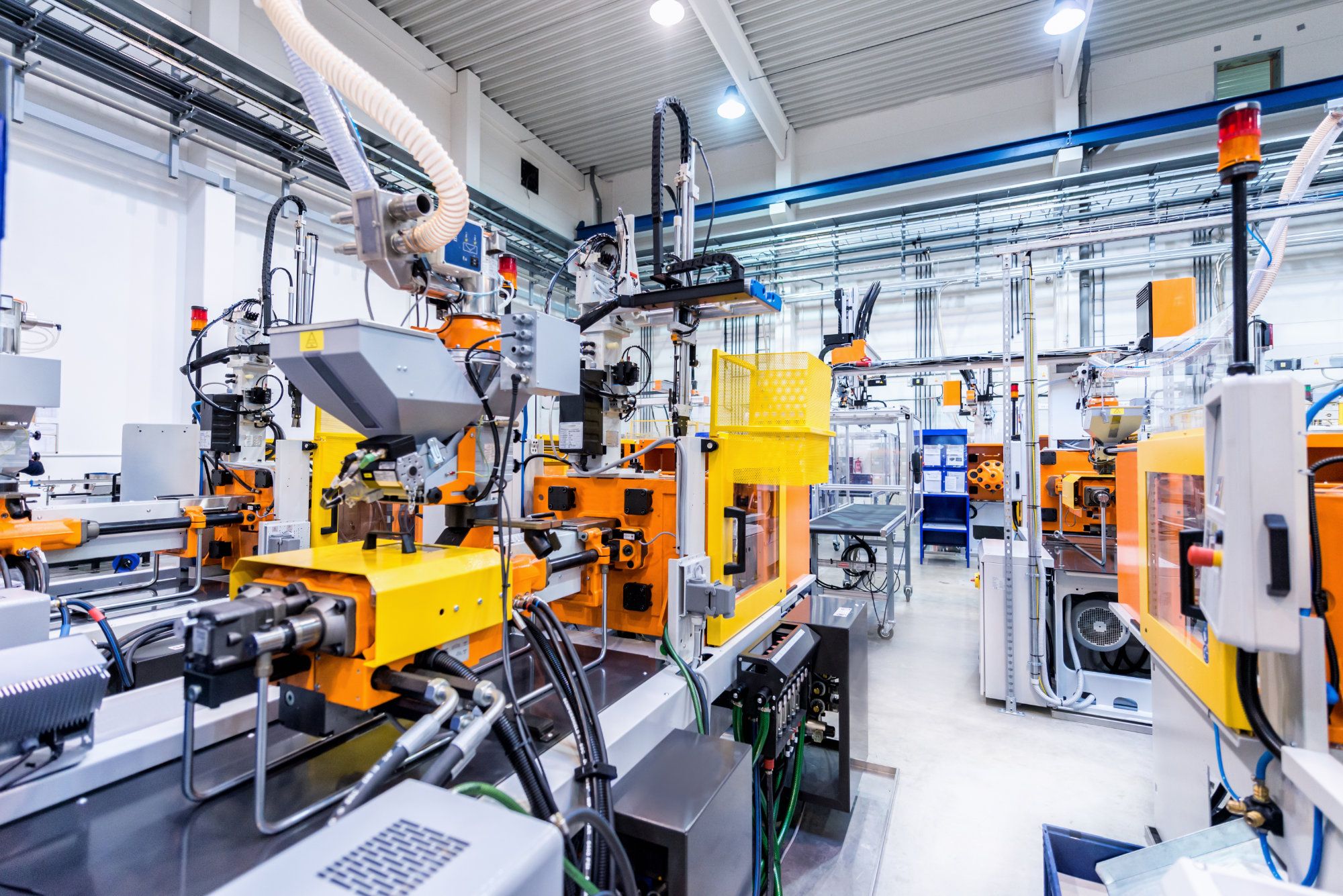 Industrial machinery in a manufacturing shop environment